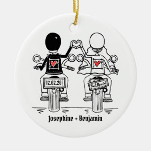 Personalisierte Biker Hochzeitsgeschenk Keramik De Keramik Ornament