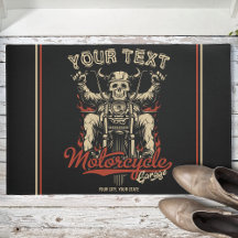 Personalisierte Biker Skeleton Motorrad Shop Garag