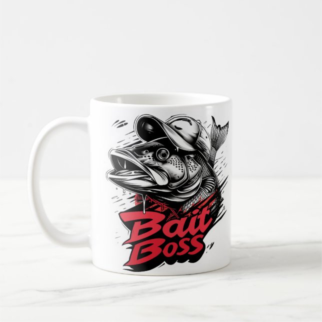 Personalisierte Bildfischerei "Köder Boss" Kaffeetasse (Links)