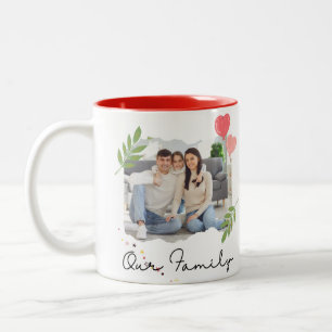 Personalisierte Bildvorlage Elegantes Skript rot Zweifarbige Tasse