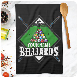 Personalisierte Billard NAME Cue Rack Pool Room Geschirrtuch