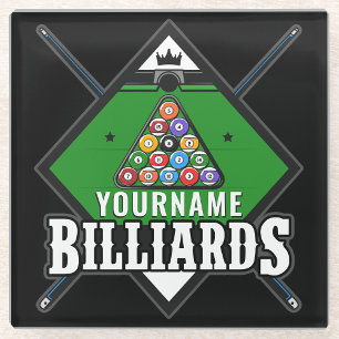 Personalisierte Billard NAME Cue Rack Pool Room Glasuntersetzer