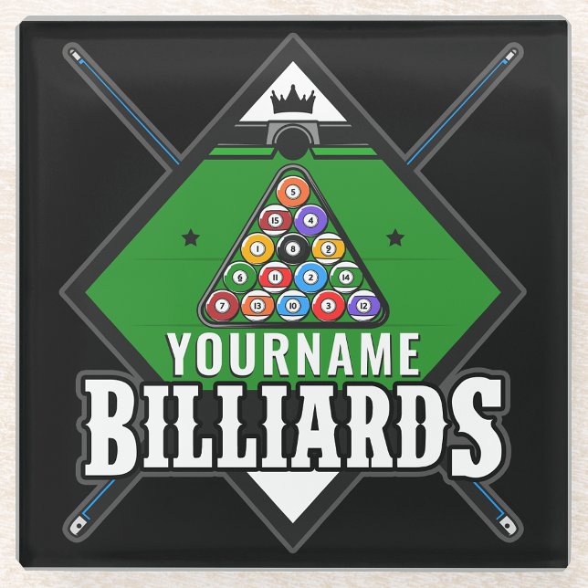 Personalisierte Billard NAME Cue Rack Pool Room Glasuntersetzer (Von Creator hochgeladen)