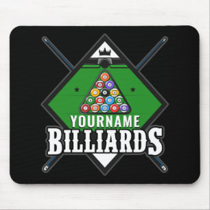 Personalisierte Billard NAME Cue Rack Pool Room Mousepad