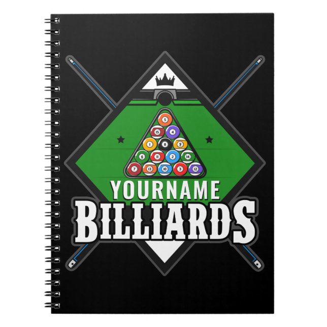 Personalisierte Billard NAME Cue Rack Pool Room Notizblock (Vorderseite)
