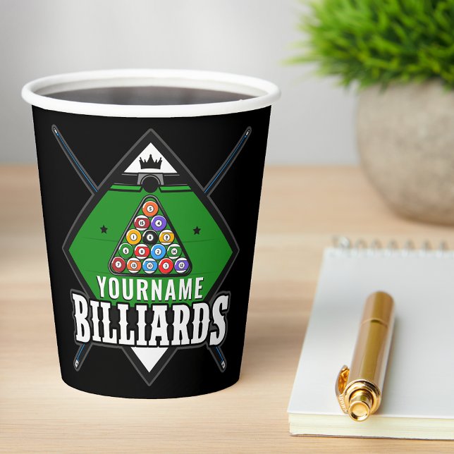 Personalisierte Billard NAME Cue Rack Pool Room Pappbecher (Von Creator hochgeladen)