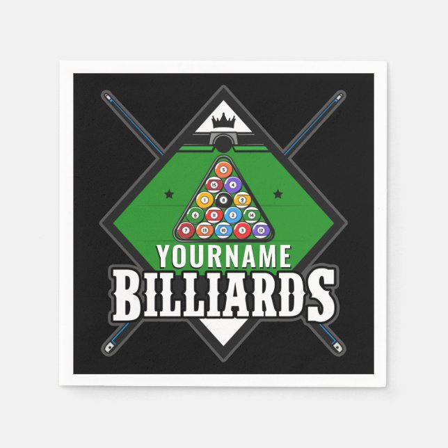 Personalisierte Billard NAME Cue Rack Pool Room Serviette (Vorderseite)