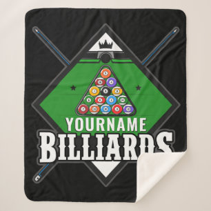 Personalisierte Billard NAME Cue Rack Pool Room Sherpadecke