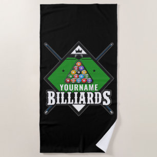 Personalisierte Billard NAME Cue Rack Pool Room Strandtuch