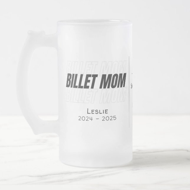 Personalisierte Billet-Mama mit wissenschaftlichen Mattglas Bierglas (Links)