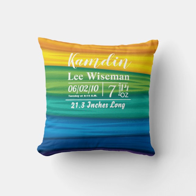 Personalisierte Birth Pillow Lgbtq Regenbogenflagg Kissen (Vorderseite)