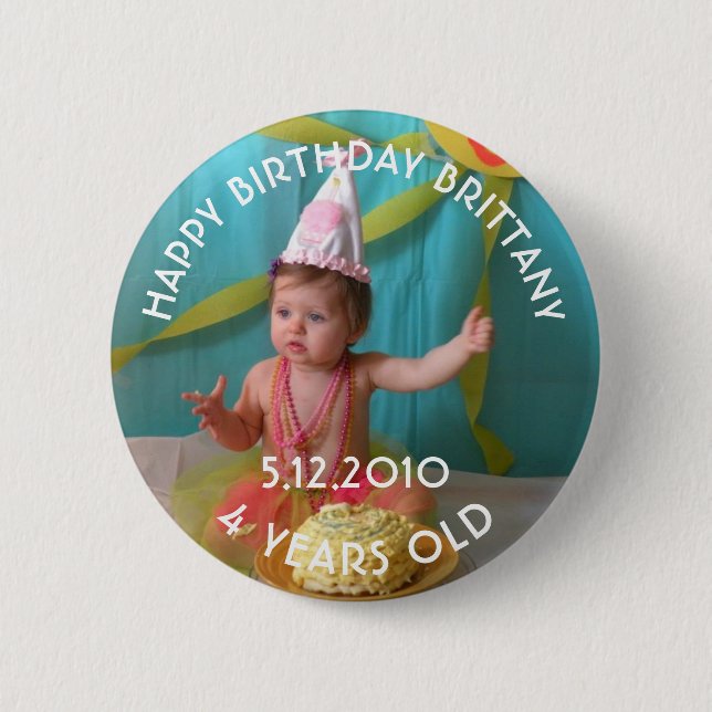 Personalisierte Birthday Girl Button (Vorderseite)