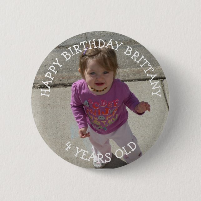 Personalisierte Birthday Girl Button (Vorderseite)