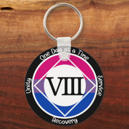 Personalisierte Bisexuelle Erholung Meilenstein Schlüsselanhänger