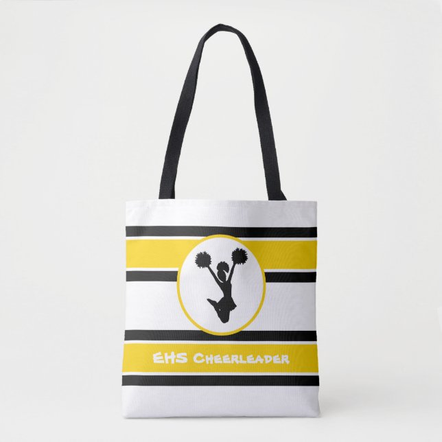 Personalisierte Black and Gold Cheerleader Tasche (Vorderseite)