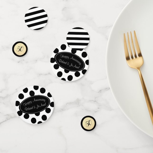 Personalisierte Black and Gold Table Confetti Konfetti (Gruppe)