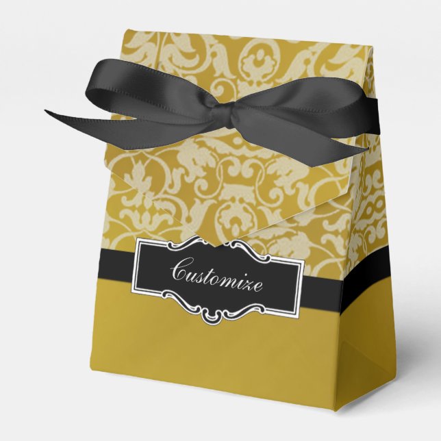 Personalisierte Black and Gold Zelt Fevor Box Geschenkschachtel (Vorderseite)