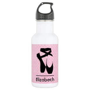 Personalisierte Black Ballet Shoes En Point Trinkflasche