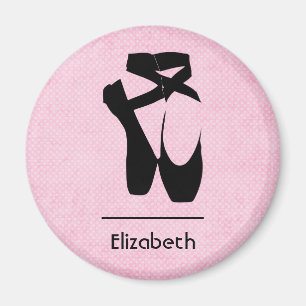 Personalisierte Black Ballet Shoes En Pointe Magnet