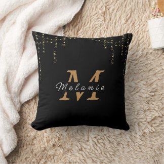 Personalisierte Black & Gold-Initial Kissen