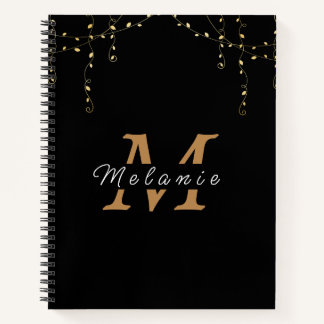 Personalisierte Black & Gold-Initial Notizbuch