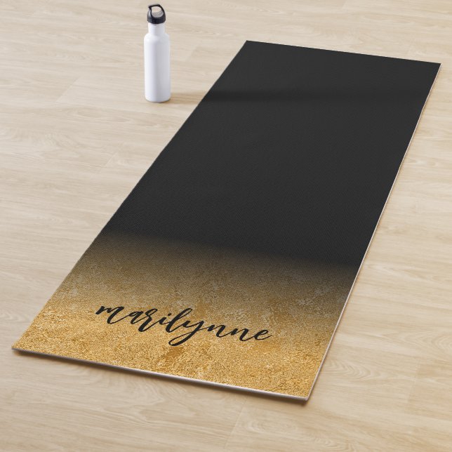 Personalisierte Black Gold Übungsmatte Yogamatte (Beispiel)