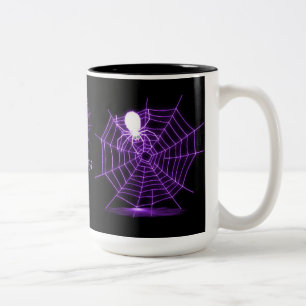 Personalisierte Black & Lila Spider Web-Tasse Zweifarbige Tasse