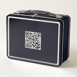 Personalisierte Black Lunchbox mit Scannercode