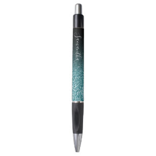 Personalisierte Black Ombre Imitate Aquamariner Gl Kugelschreiber