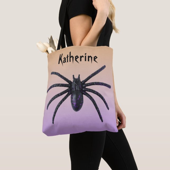 Personalisierte Black Spider Bag zu Halloween (Von Nahem)