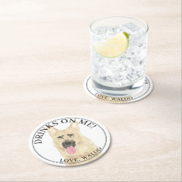 Personalisierte Black & Tan German Shepherd Weddin Runder Pappuntersetzer