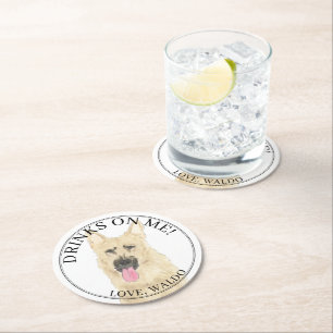 Personalisierte Black & Tan German Shepherd Weddin Runder Pappuntersetzer