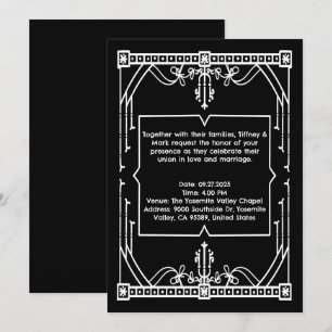 Personalisierte Black Wedding Einladungskarte Einladung