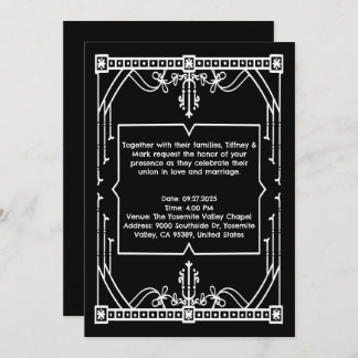 Personalisierte Black Wedding Einladungskarte Einladung