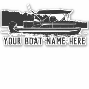 Personalisierte Black & White Pontoon Boat Decal Aufkleber
