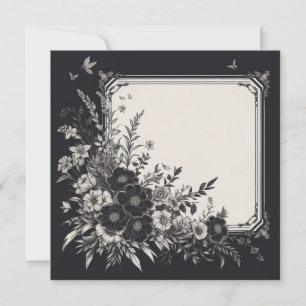 Personalisierte Blankenkarte - Schwarzweißvorlage Einladung