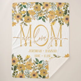 Personalisierte Blankette für Mama-Sonnenblumen Sherpadecke