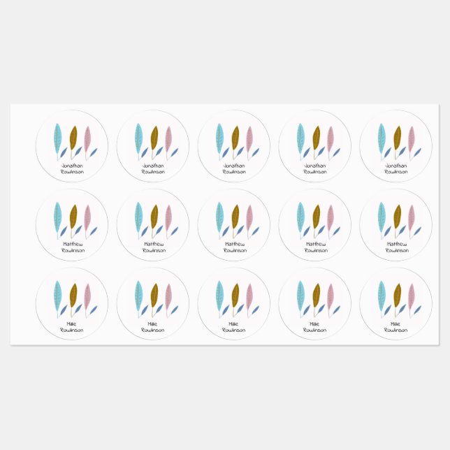 personalisierte Blätter der niedlichen modernen Ju Etiketten (Blatt)