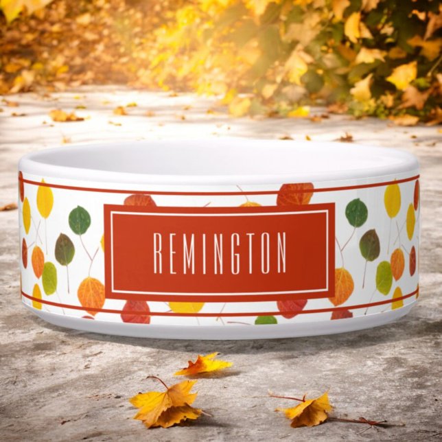 Personalisierte Blätter für den Autumn Aspen Muste Napf (front pet bowl template)