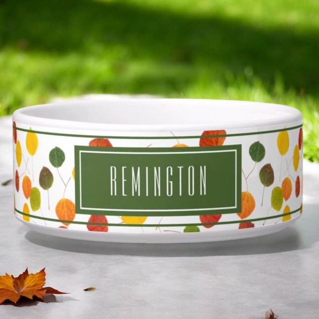 Personalisierte Blätter für den Autumn Aspen Muste Napf (custom pet bowl front)