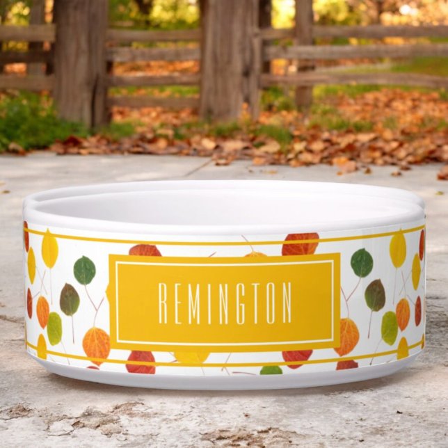 Personalisierte Blätter für den Autumn Aspen Muste Napf (custom pet bowl front)
