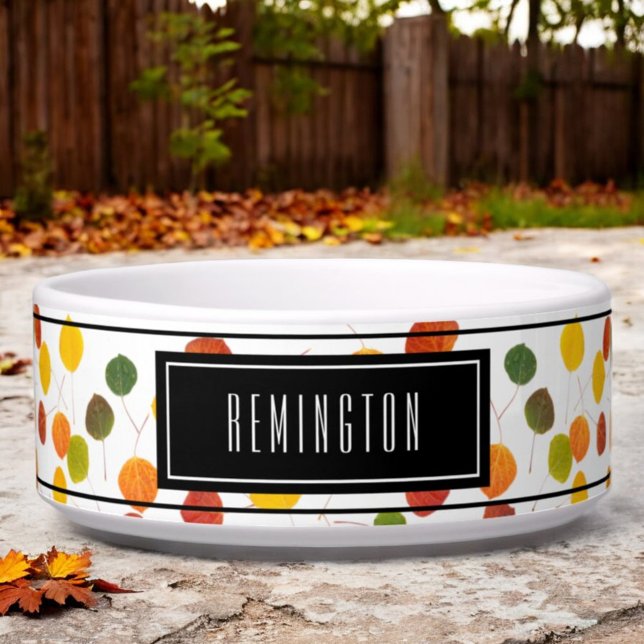 Personalisierte Blätter für den Autumn Aspen Muste Napf (pet bowl front leaf pattern)