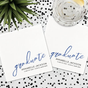 Personalisierte blaue Abschlussservietten Serviette