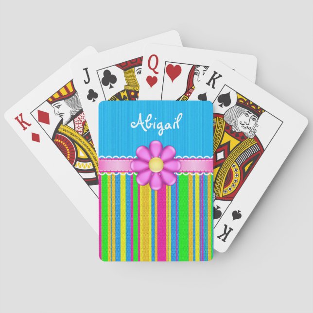 Personalisierte blaue Blume Spielkarten (Rückseite)