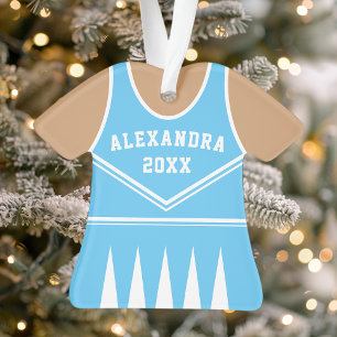 Personalisierte blaue Cheerleader-Uniform Ornament