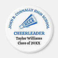 Personalisierte blaue Cheerleaderin der High Schoo