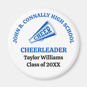 Personalisierte blaue Cheerleaderin der High Schoo Magnet