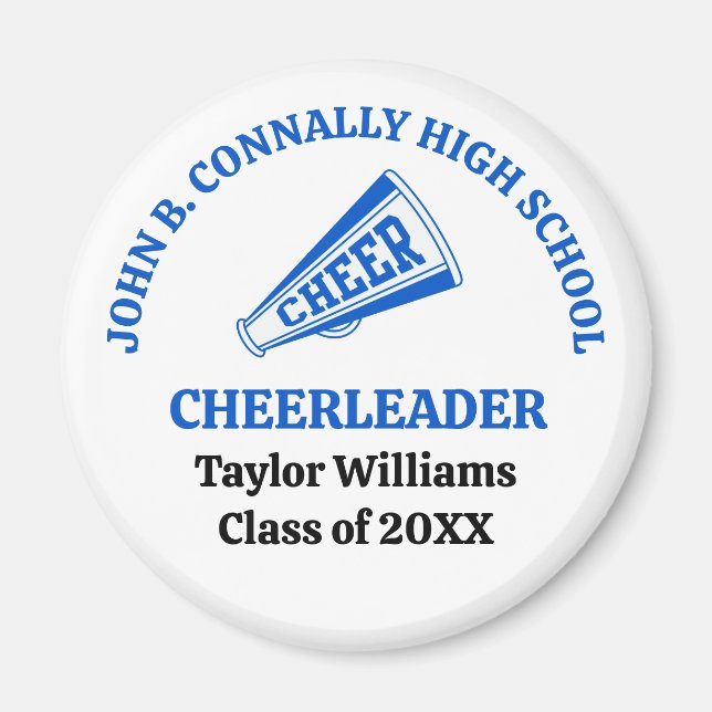 Personalisierte blaue Cheerleaderin der High Schoo Magnet (Vorne)