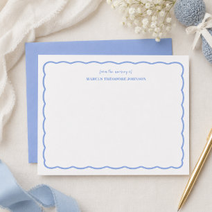 Personalisierte blaue Dankeskarten für Baby Shower Mitteilungskarte