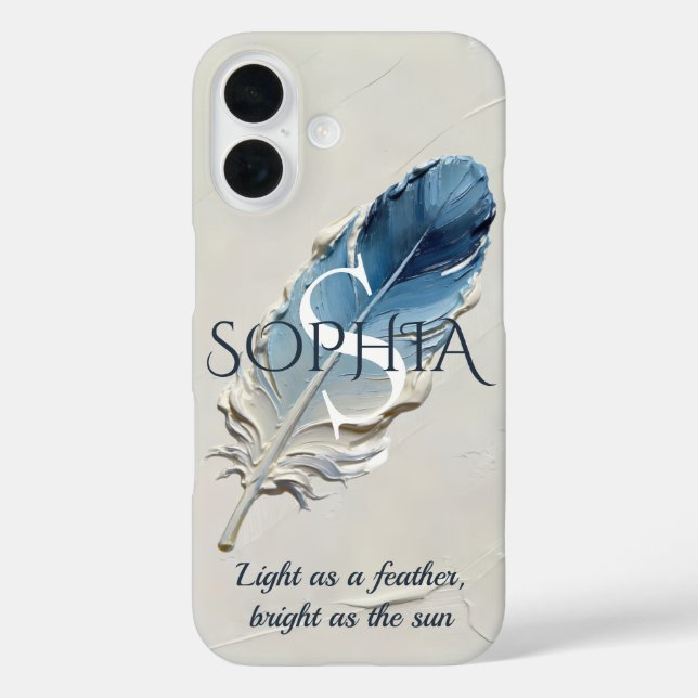 Personalisierte Blaue Feder Benutzerdefinierter Na Case-Mate iPhone Hülle (Rückseite)